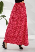 Юбка софт однотонная в горошек, цвет красный, 257R11-1 - фото № 5