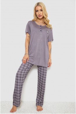 Пижама женская с принтом  -уценка, цвет серый, 243R7023-U-2