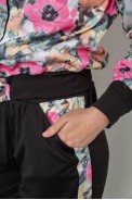 Костюм женский с принтом, цвет черно-розовый, 230R1125 - фото № 5