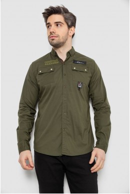 Рубашка мужская, цвет хаки, 186R01-1
