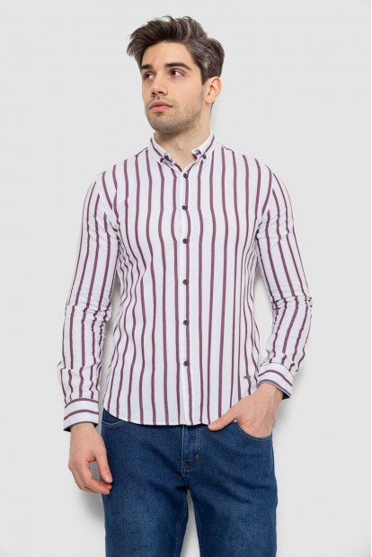 Рубашка мужская в полоску, цвет белый, 186R2089