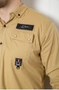Сорочка чоловіча, колір бежевий, 186R01-1 - фото № 4