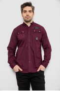 Рубашка мужская, цвет бордовый, 186R01-1 - фото № 0