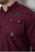 Рубашка мужская, цвет бордовый, 186R01-1 - фото № 4