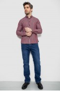 Сорочка чоловіча в смужку, колір бордовий, 186R2089 - фото № 1