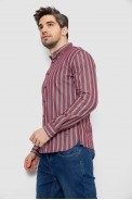 Сорочка чоловіча в смужку, колір бордовий, 186R2089 - фото № 2
