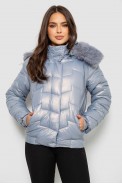 Куртка женская демисезонная короткая, цвет голубой, 244R22-828 - фото № 0