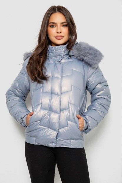 Куртка женская демисезонная короткая, цвет голубой, 244R22-828