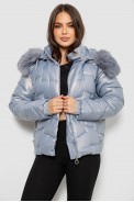 Куртка женская демисезонная короткая, цвет голубой, 244R22-828 - фото № 1