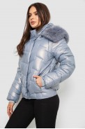 Куртка женская демисезонная короткая, цвет голубой, 244R22-828 - фото № 3