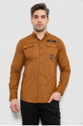 Сорочка чоловіча, колір коричневий, 186R01-1 - фото № 0