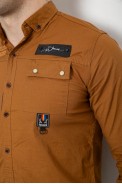 Сорочка чоловіча, колір коричневий, 186R01-1 - фото № 4