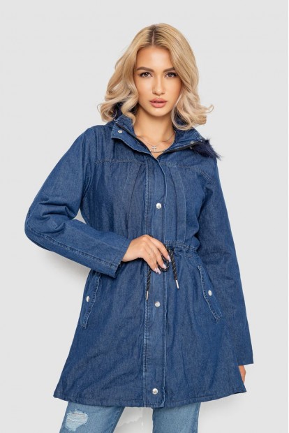 Джинсовая куртка женская удлиненная  -уценка, цвет синий, 247R424-U-3
