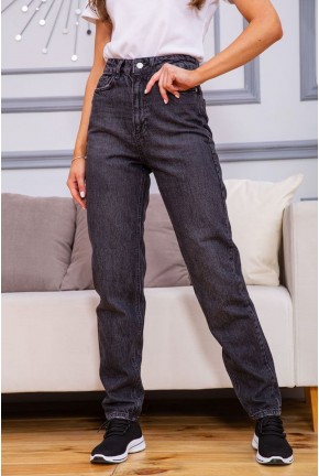 Свободные женские джинсы МОМ грифельного цвета 157R934