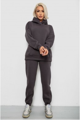 Спортивный костюм женский на флисе, цвет темно-серый, 247R2040