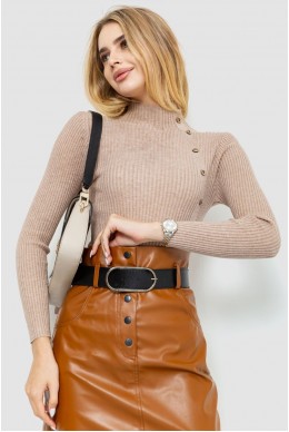 Водолазка жіноча в рубчик  -уцінка, колір бежевий, 204R045-U-1