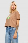 Футболка женская с принтом, цвет бежевый, 221R9904 - фото № 2