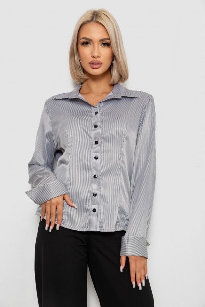 Рубашка классическая в полоску  -уценка, цвет бело-черный, 230R64-1-U-58