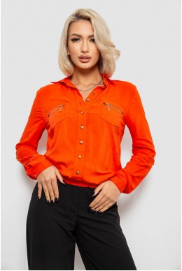 Сорочка жіноча однотонна  -уцінка, колір помаранчевий, 230R304-1-U-6