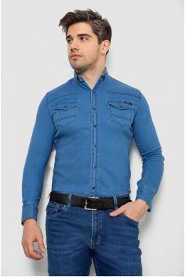 Сорочка чоловіча джинсова, колір синій, 214R802