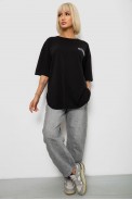 Футболка женская с принтом, цвет черный, 244R2017 оптом - фото № 1