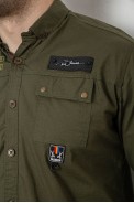 Рубашка мужская однотонная с принтом, цвет хаки, 186R01 - фото № 4