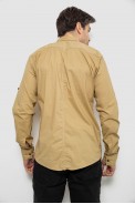Рубашка мужская однотонная с принтом, цвет бежевый, 186R01 - фото № 3