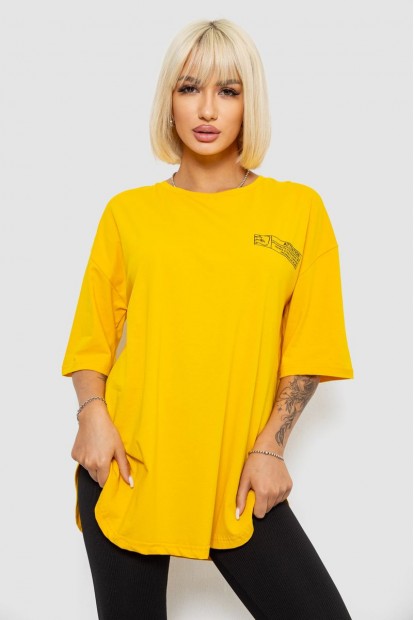 Футболка женская с принтом, цвет желтый, 244R2017