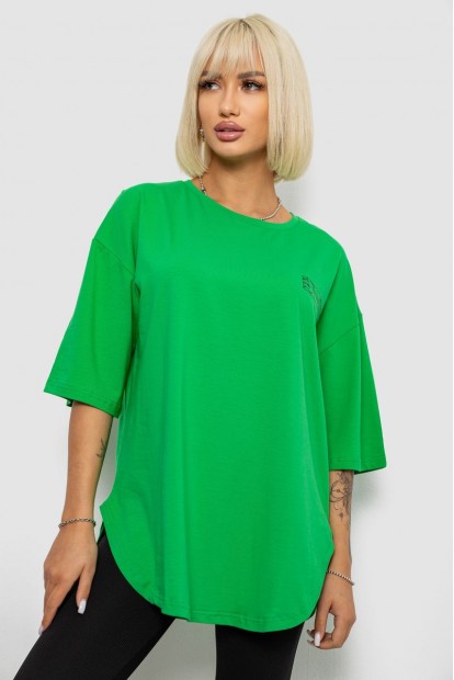 Футболка женская с принтом, цвет зеленый, 244R2017