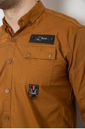 Рубашка мужская однотонная с принтом, цвет коричневый, 186R01 - фото № 4