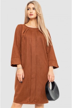 Платье женское свободного кроя, цвет коричневый, 183R684