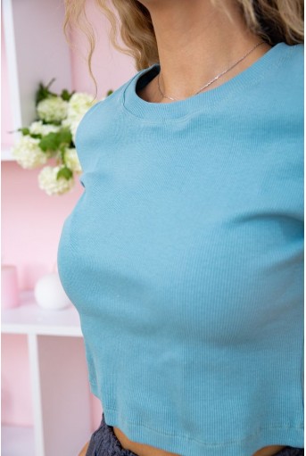 Купити Вкорочена жіноча футболка, оливкового кольору, 102R204 - Фото №5