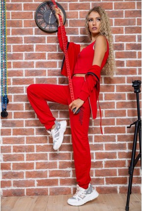 Спортивний костюм трійка жіночий червоний 176R1030