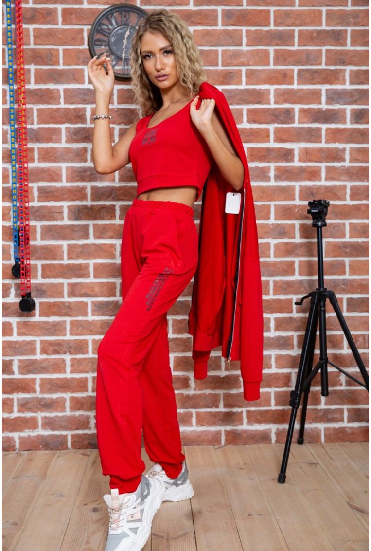 Купить Спортивный костюм тройка женский красный 176R1030 - Фото №7