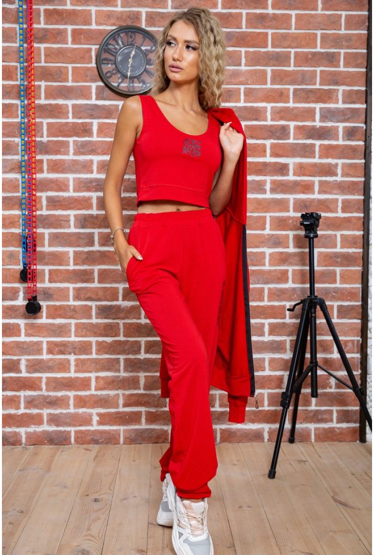 Купить Спортивный костюм тройка женский красный 176R1030 - Фото №8