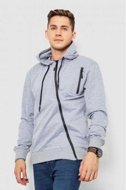 Спорт кофта чоловіча на блискавці  -уцінка, колір світло-сірий, 247R700-U-4