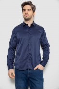Сорочка чоловіча однотонна з принтом, колір синій, 186R6918-5 оптом - фото № 0