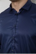 Сорочка чоловіча однотонна з принтом, колір синій, 186R6918-5 оптом - фото № 4