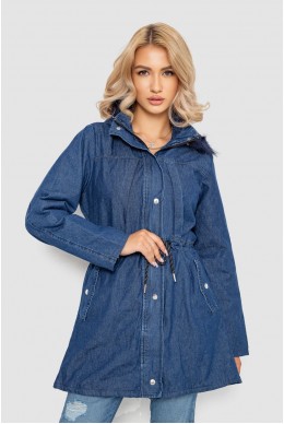 Джинсовая куртка женская удлиненная  -уценка, цвет синий, 247R424-U