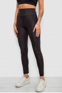 Лосини жіночі однотонні з принтом, колір чорний, 214R926 оптом - фото № 2