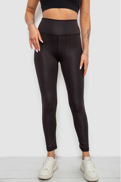 Лосини жіночі однотонні з принтом, колір чорний, 214R926