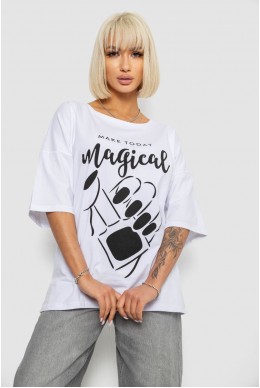 Футболка жіноча з принтом, колір білий, 244R6005
