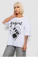 Футболка жіноча з принтом, колір білий, 244R6005 - фото № 2