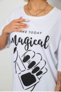 Футболка жіноча з принтом, колір білий, 244R6005 - фото № 4