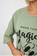 Футболка жіноча з принтом, колір оливковий, 244R6005 оптом - фото № 4