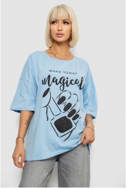 Футболка жіноча з принтом, колір блакитний, 244R6005