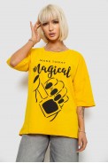Футболка жіноча з принтом, колір жовтий, 244R6005 оптом - фото № 0