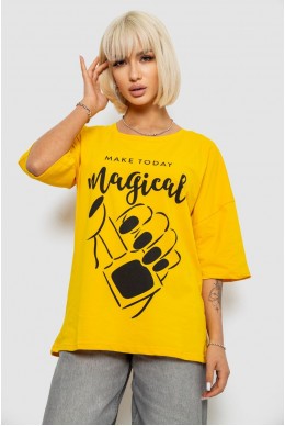 Футболка жіноча з принтом, колір жовтий, 244R6005