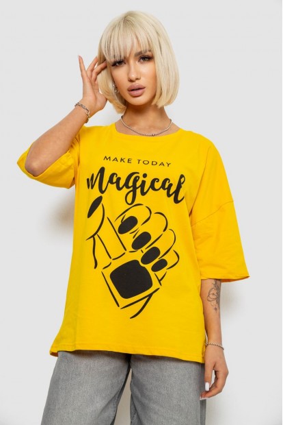 Футболка жіноча з принтом, колір жовтий, 244R6005