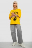 Футболка жіноча з принтом, колір жовтий, 244R6005 оптом - фото № 1